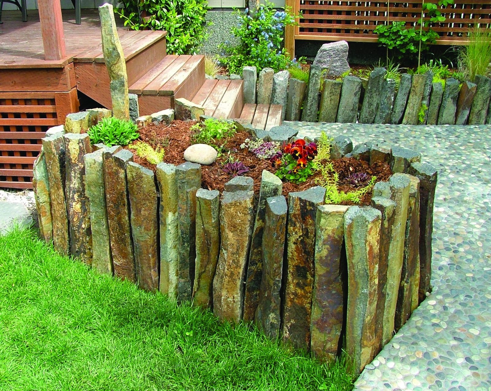 Heavy stone set into a landscape