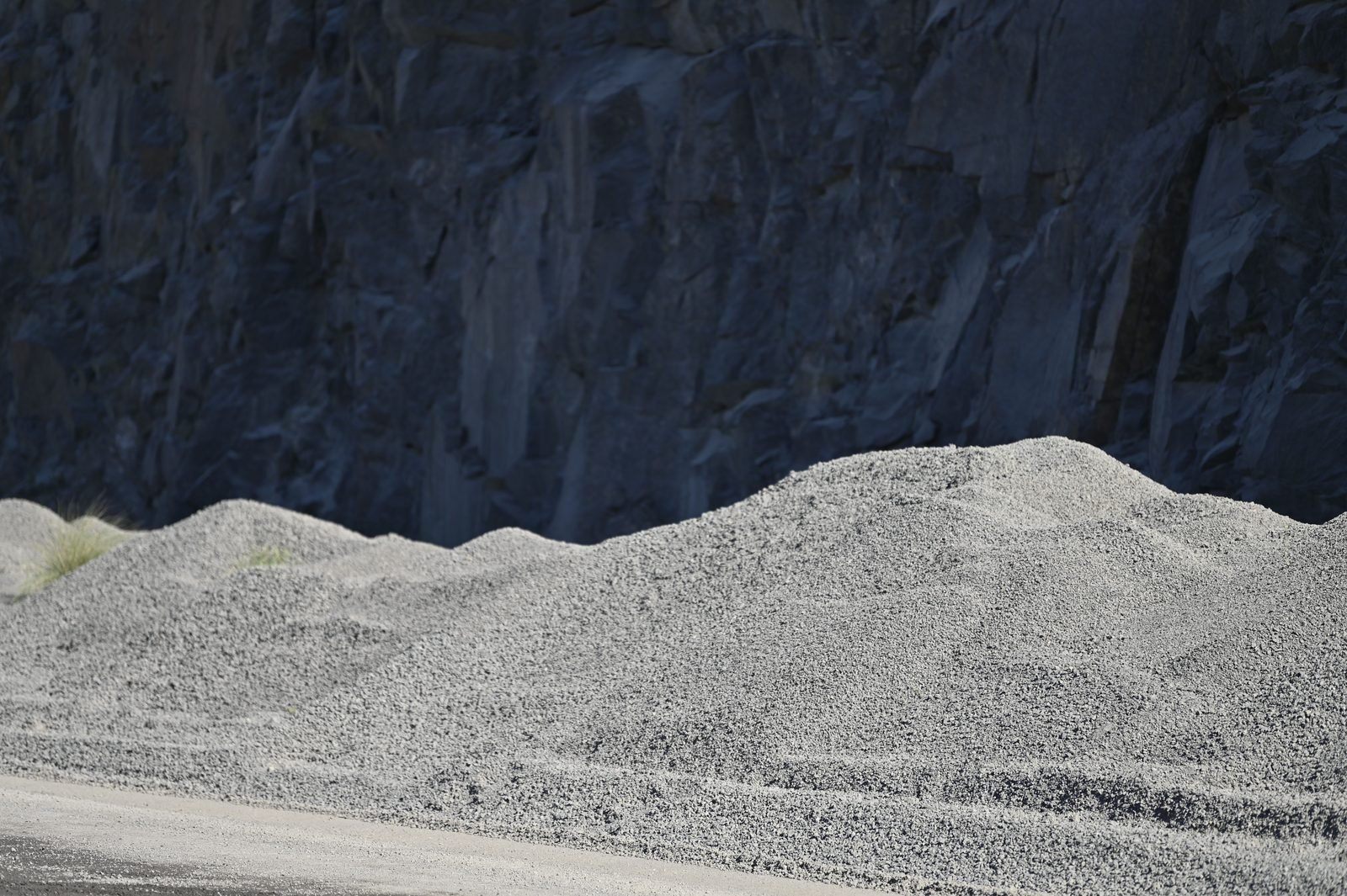 Close-up of compactable road base aggregate