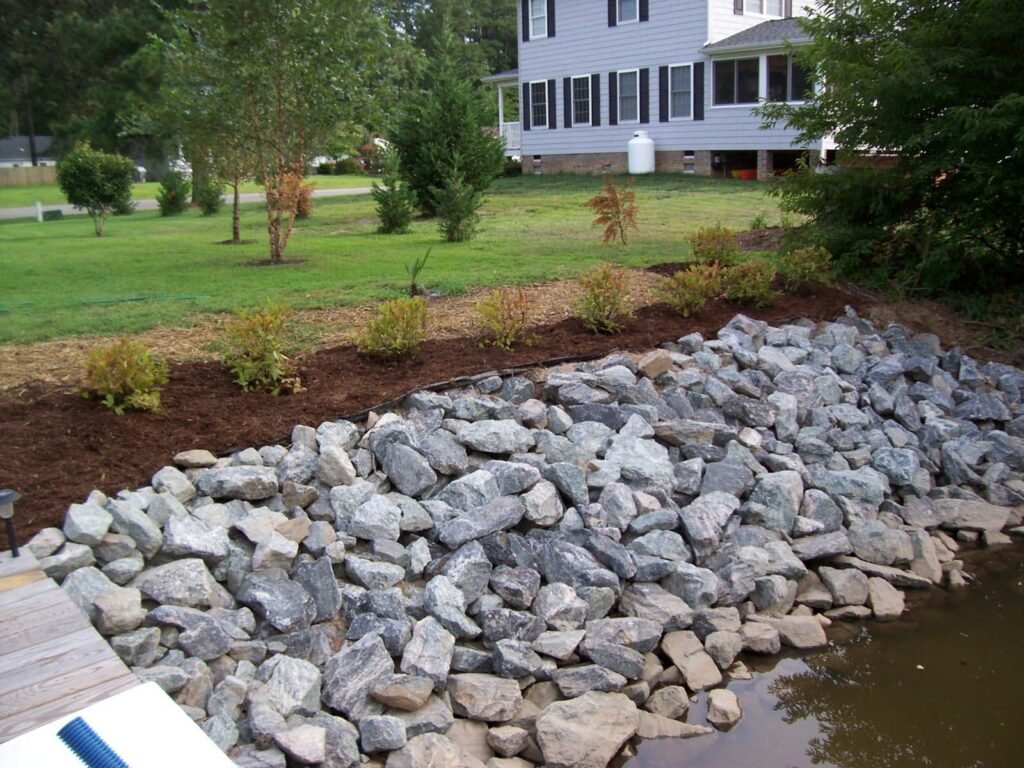Rip rap armour stone for erosion control